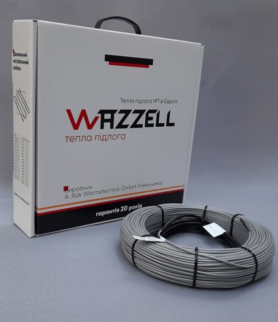 Электрический тёплый пол. Тонкий нагревательный кабель WAZZELL Easyheat 20 Вт/м Для укладки под плитку. (штробы)
