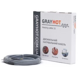 Электрический тёплый пол. Универсальный нагревательный кабель GrayHot 15 Вт/м Монтаж в стяжку или под плитку.